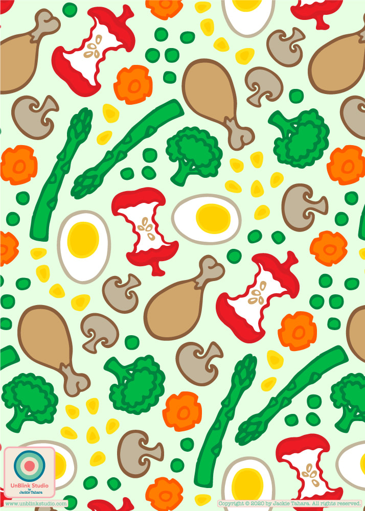 Food Pattern Design - UnBlink Studio by Jackie Tahara