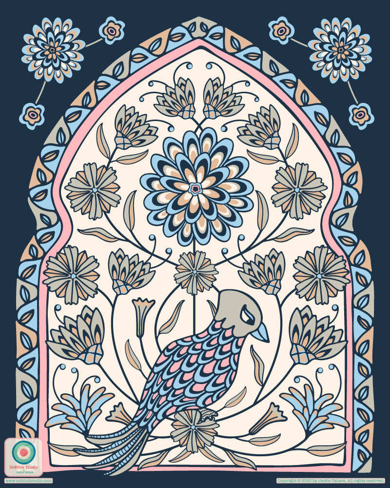 Bird and Floral Art Print - UnBlink Studio by Jackie Tahara