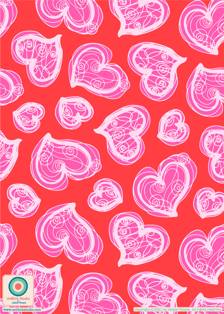 Valentines Pattern Design - UnBlink Studio by Jackie Tahara
