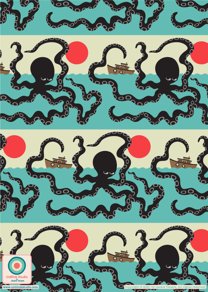 Octopus Pattern Design - UnBlink Studio by Jackie Tahara