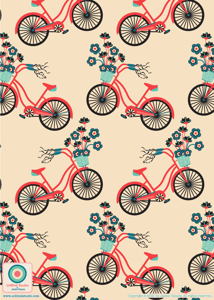Bike Pattern - UnBlink Studio by Jackie Tahara