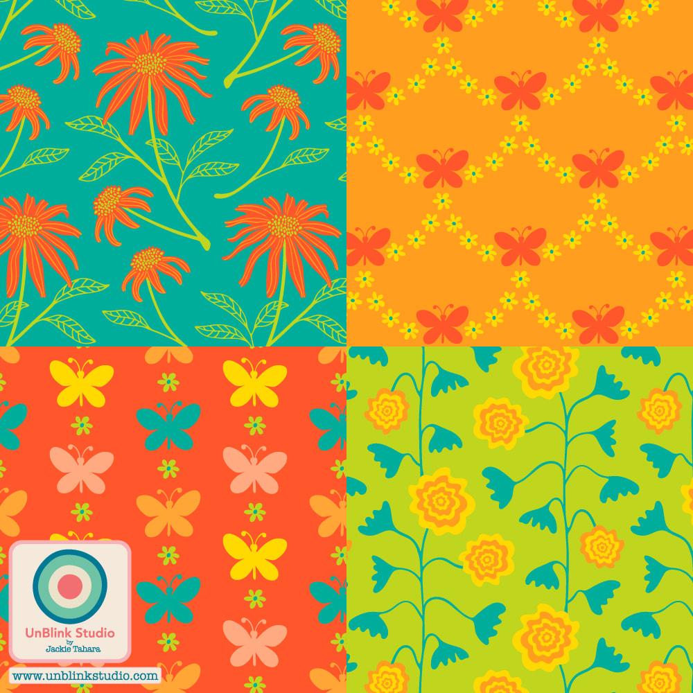 Mod Mama Floral Patterns - PicCollage-UnBlink Studio by Jackie Tahara
