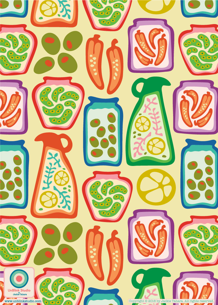 Kitchen Print and Pattern Design from UnBlink Studio by Jackie Tahara