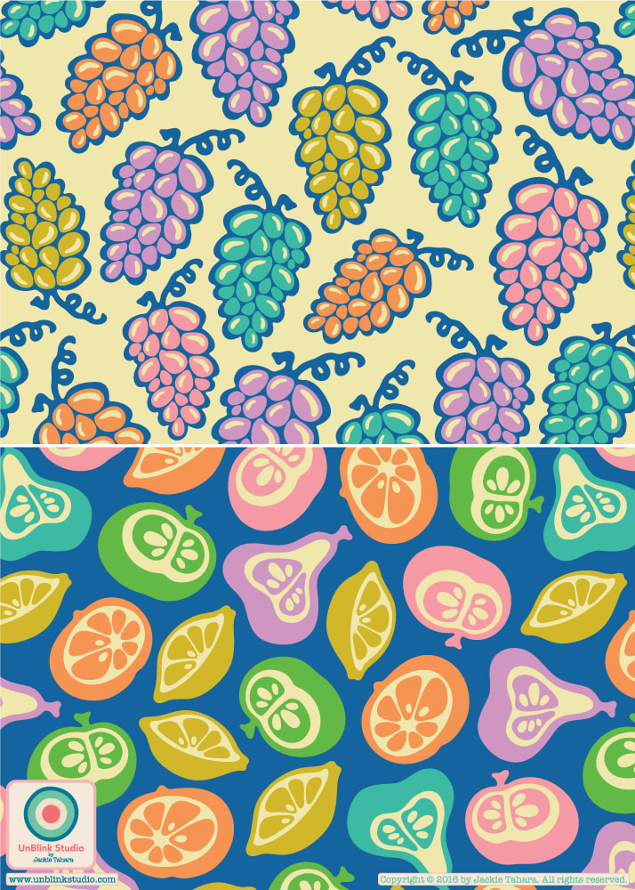 Fruit Print and Pattern Design from UnBlink Studio by Jackie Tahara