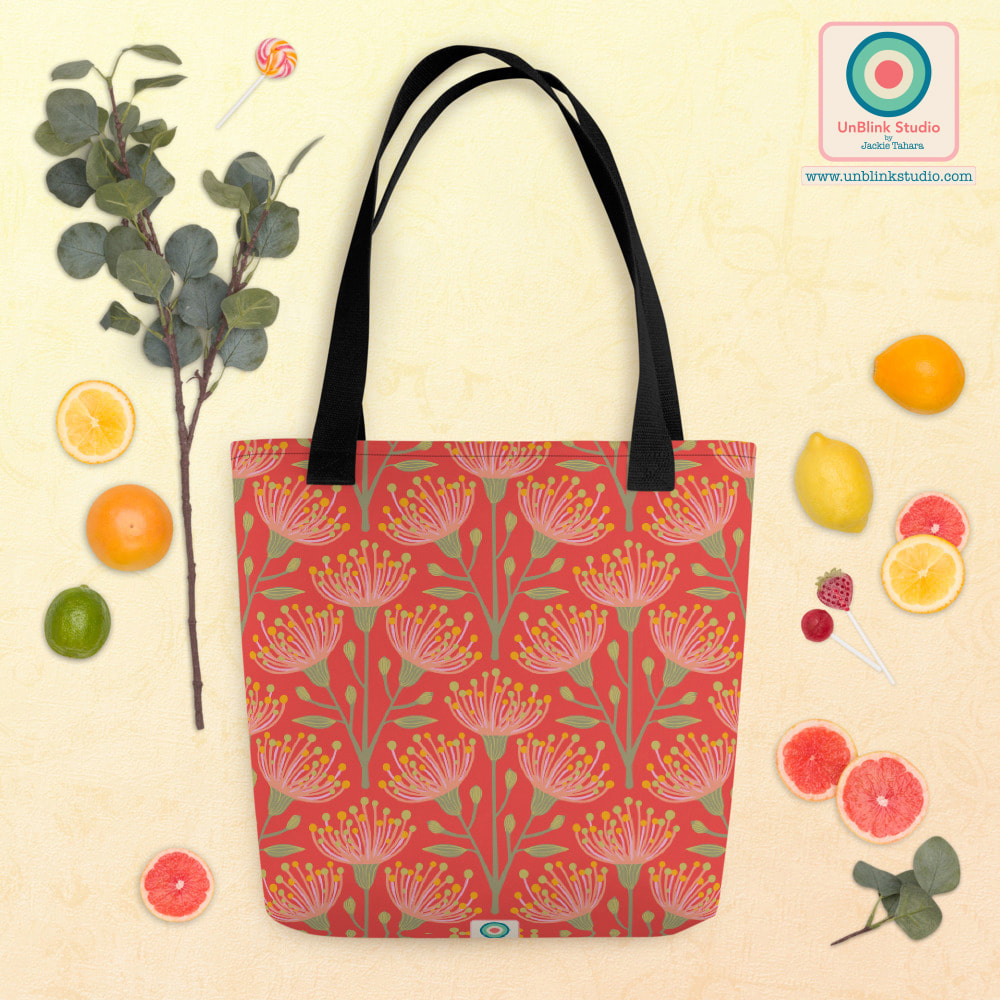 Floral Pattern Design - Tote Bag - UnBlink Studio by Jackie Tahara