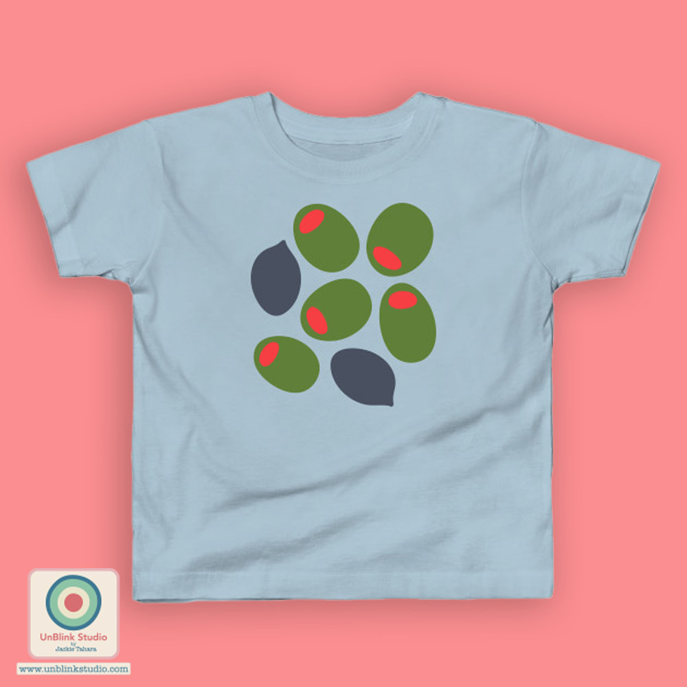 Olive Martini Graphic T-Shirt Design - UnBlink Studio by Jackie Tahara