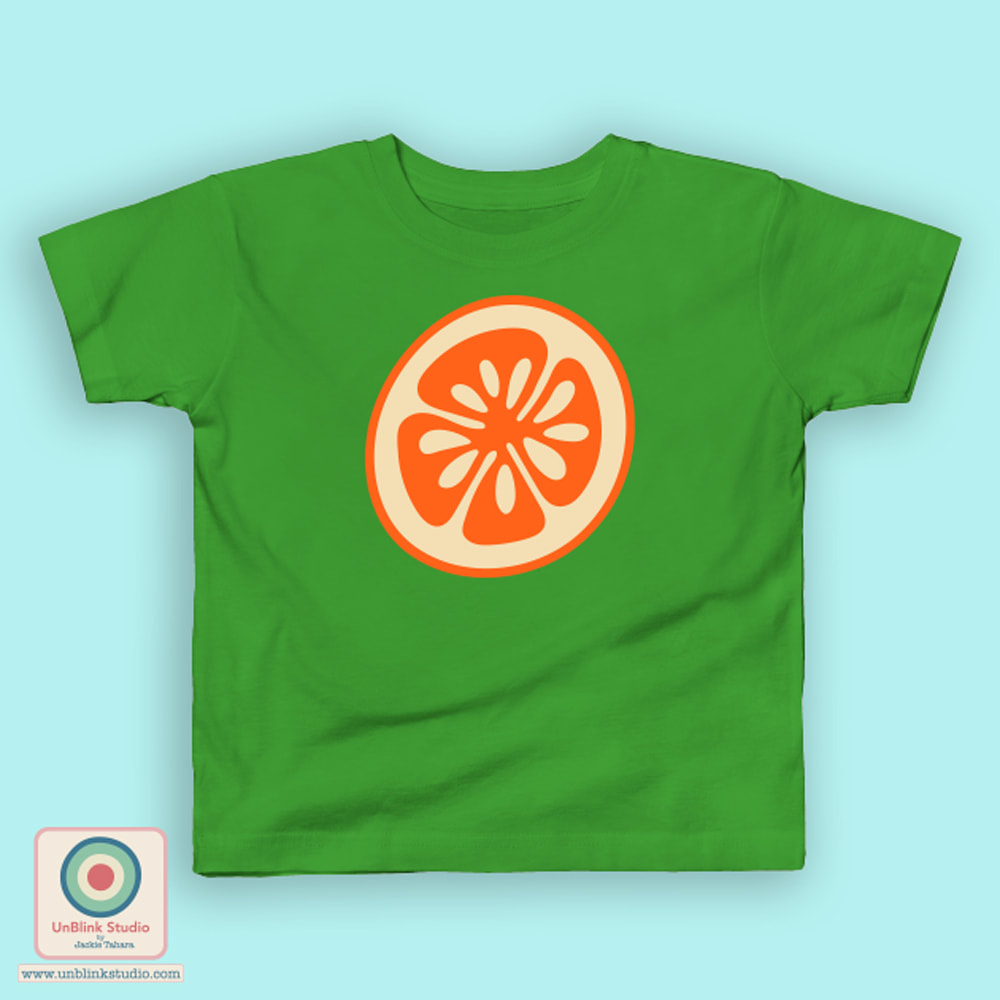 Orange Fruit Graphic T-Shirt Design - UnBlink Studio by Jackie Tahara