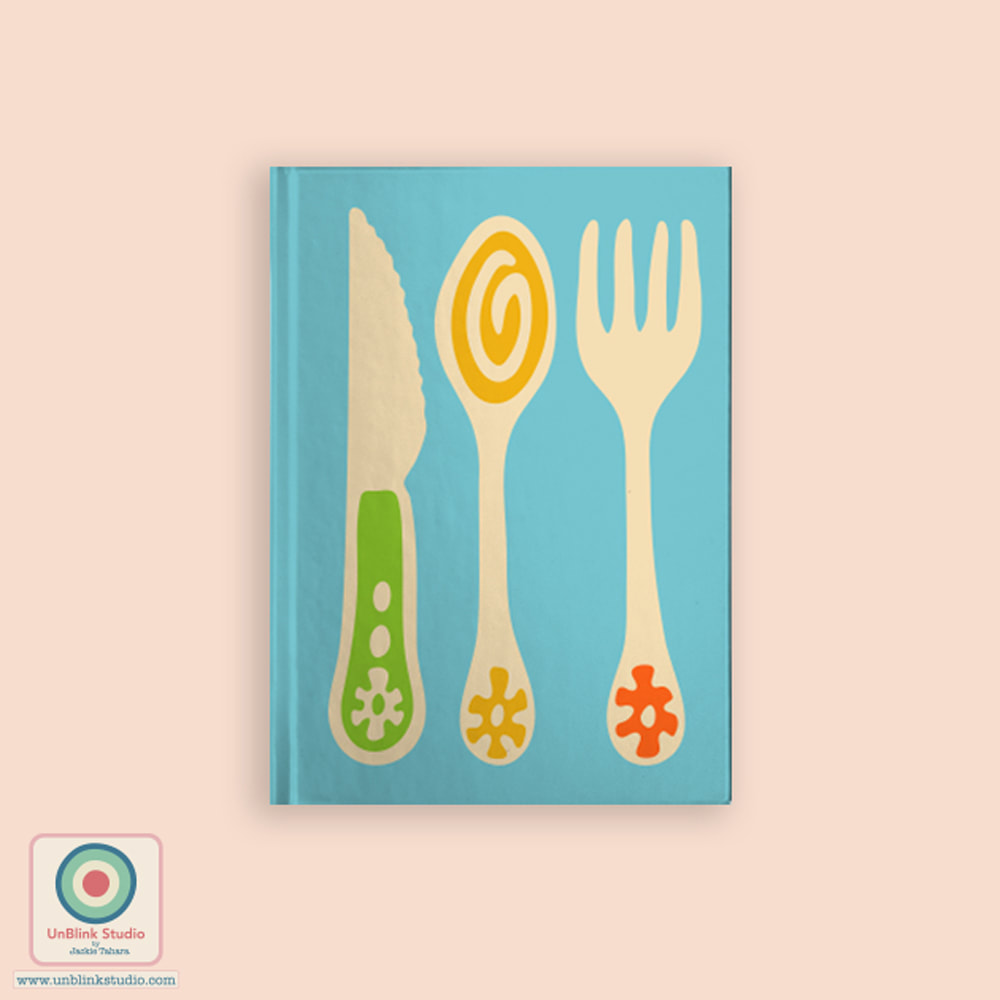 Cutlery Graphic Notebook Design - UnBlink Studio by Jackie Tahara