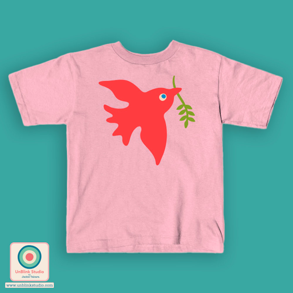 Red Bird Graphic T-Shirt Design - UnBlink Studio by Jackie Tahara