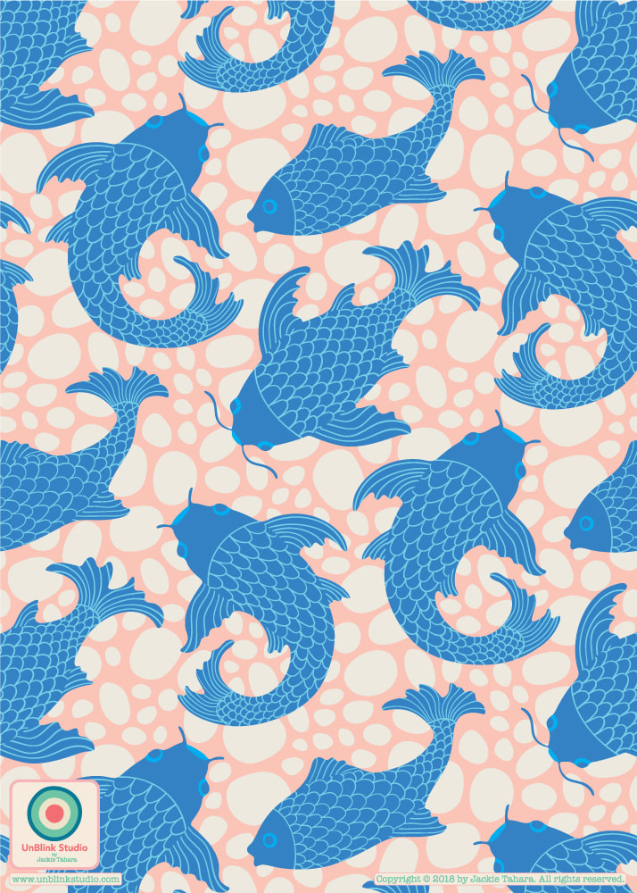 Koi Print and Pattern Design from UnBlink Studio by Jackie Tahara